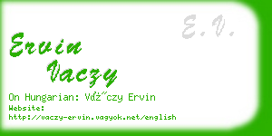 ervin vaczy business card